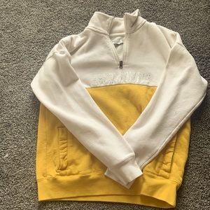 abercrombie kids yellow and white sweater